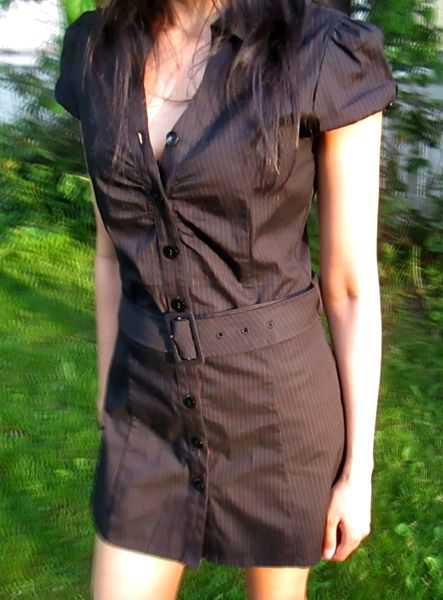 Blusenkleid schwarz / rote Nadelstreifen *Gothic* *Pinstripe* *Business* *Military*