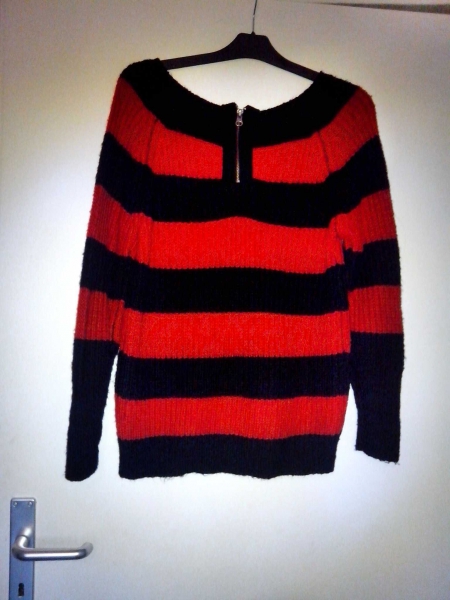 Strickpullover mit Reißverschluss hinten