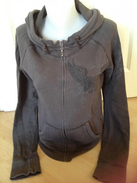 Edc by Esprit Sweatshirtjacke Grau mit Aufdruck Gr M