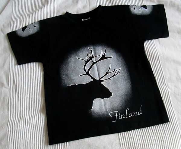 Designer Finnland-Shirt mit Elch *Finland* *Gothic* *Arctic Merlin*
