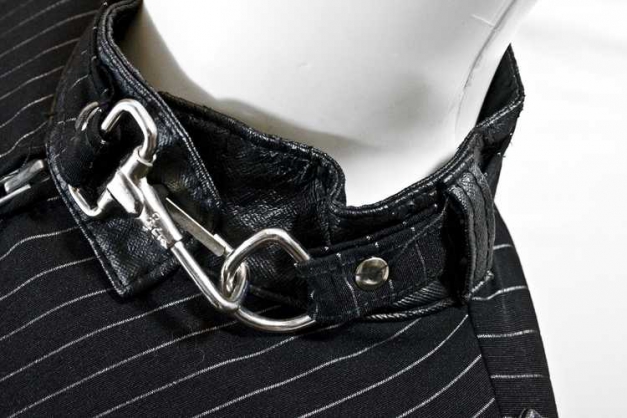 Jacke Nadelstreifen Lip Service Gangsta Pranksta punk gothic emo visual kei schwarz