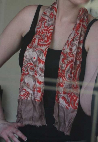 Schal, Halstuch, rot gemustert