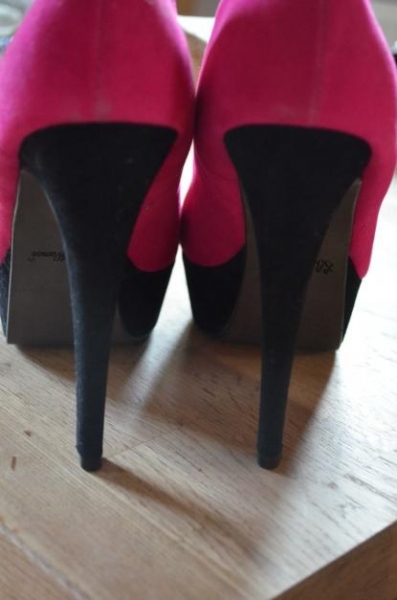 Pink-schwarze High Heels mit 15cm Absatz - Größe 41