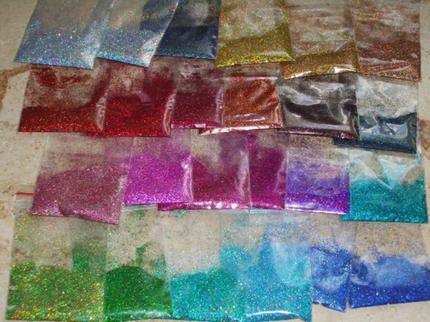 Nail Art Großes Set 24 x Holografischer Glitter verschiedene Farben Top!