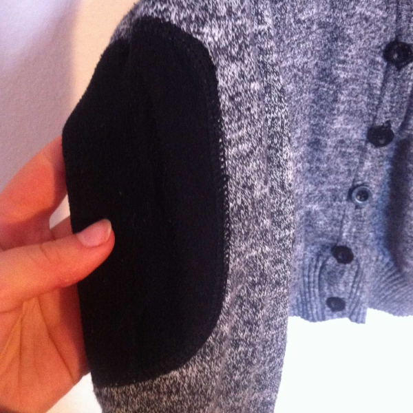 Grauer Cardigan Elbow Patches Flicken / H&M 