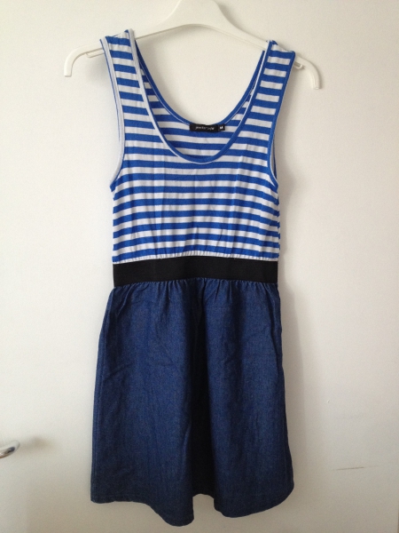 Sommer Kleid, Gr. M, blau-weiß