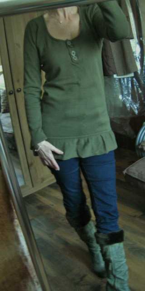 Strick Tunika mit Rüschen Baumwolle #b.p.c