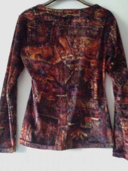 Buntes langärmeliges Top, wie samt