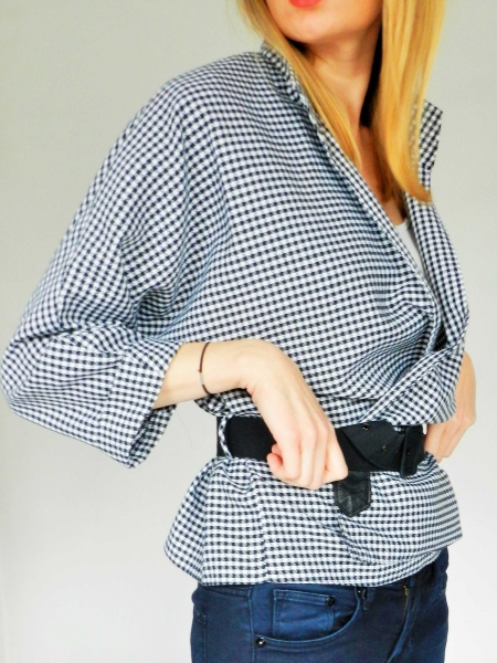 vintagejacke, jäckchen in schwarz-weiß kariert 