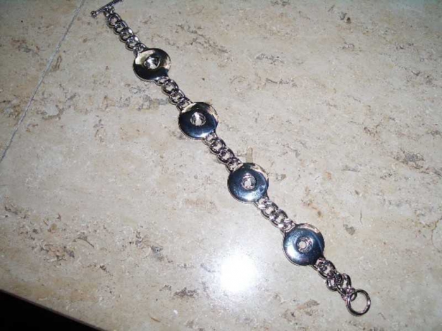  Metall Armband für vier Chunks   Click-Button Druckknöpfe    Neu!