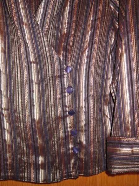 Bluse, gestreift, glänzend, schick, neu