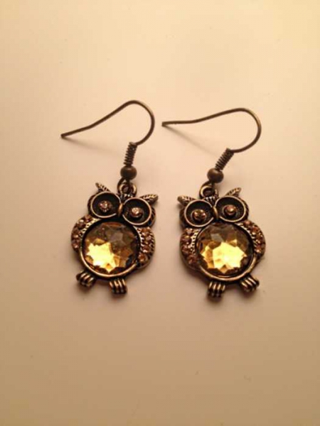 Eulen-Ohrringe, nie getragen