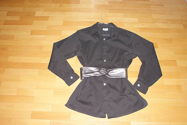 TUNIKA BLUSE STACCATTO BRAUN FEINRIPP TOP ZUSTAND VINTAGE OVERSIZE