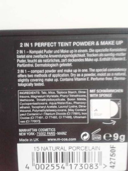 Manhatten 2in1 Perfect Teint Powder & Make Up
