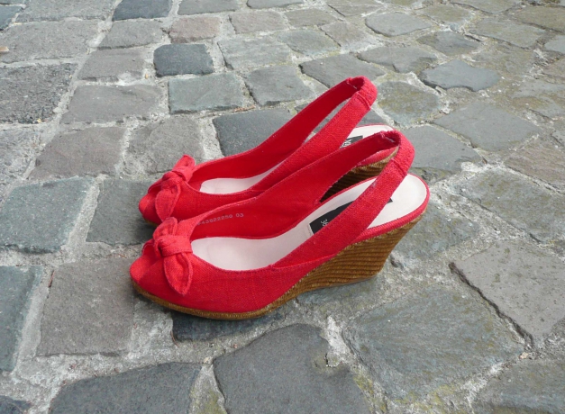 Mango Peeptoes Slingbacks Wedges Keilabsatz Pumps rot Gr.36