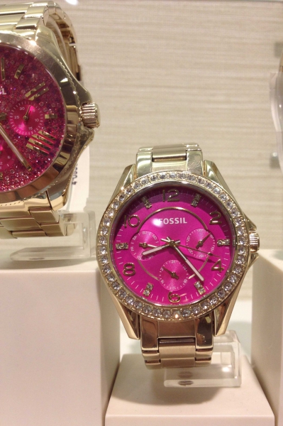 Fossil Damenuhr neu gold pink mit oder ohne straß steine NEU jede uhr 130 euro