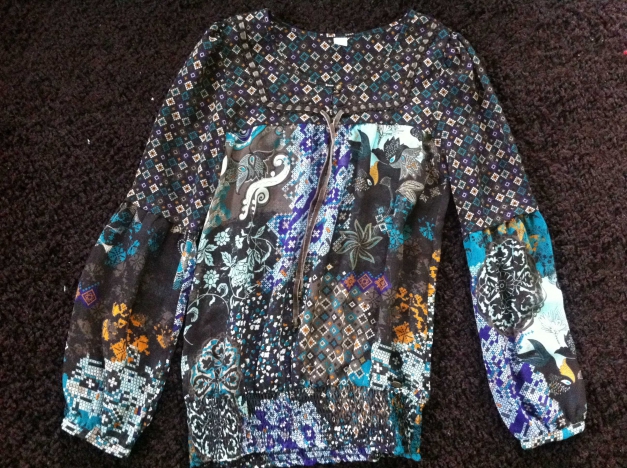 gemusterte Bluse/Tunika