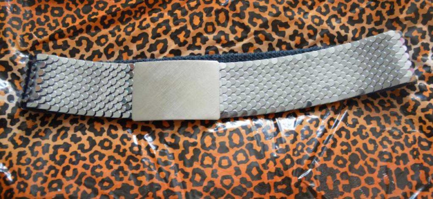 silberfarbener Gürtel mit Metall-Schuppen! Vintage!