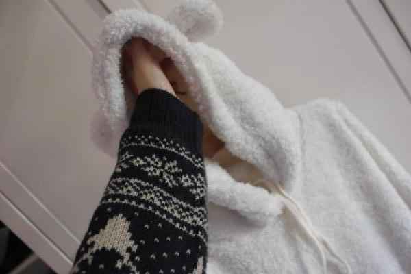 Kuschliger Pullover mit Teddyohren