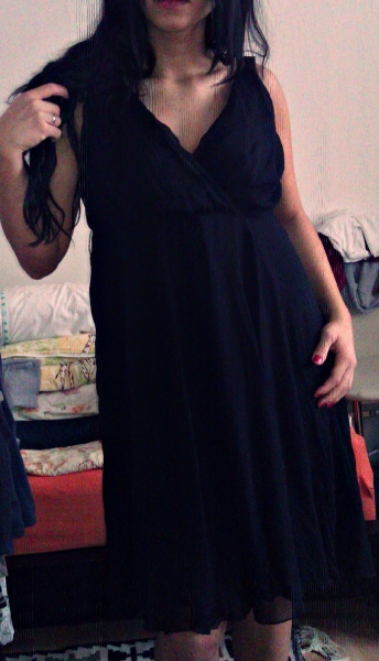 Kleid schwarz OASIS Abendkleid knielang