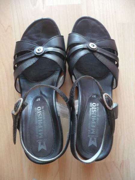 Mephisto Leder Keil Sandaletten Wedges 37 Schwarz