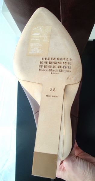 Neue ! Designer Lederstiefel Gr.38 by Maison Martin Margiela for h&m Boots / Stiefel mit Plexi WoW !!! Absatz . 