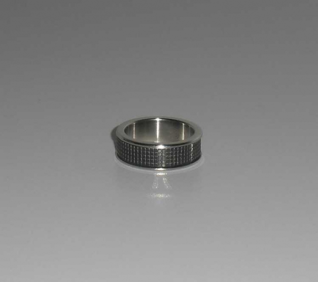 Schöner zweifarbiger Ring, Edelstahl 19,7 mm