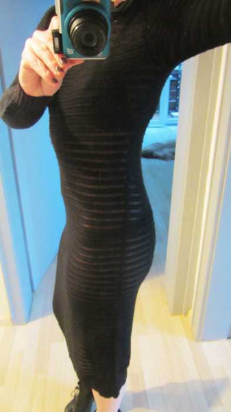 H&M Maxikleid schwarz 34 transparent schwarz sexy bodycon