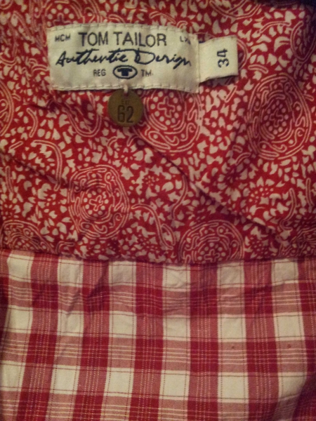 Tom Tailor rotkarierte Bluse, Gr. 34