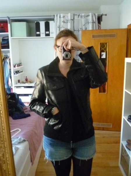 Schwarze Lederjacke * echtes Leder