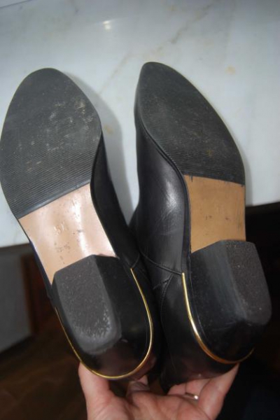 Leder schwarze Stiefel Boots Schuhe Trendi