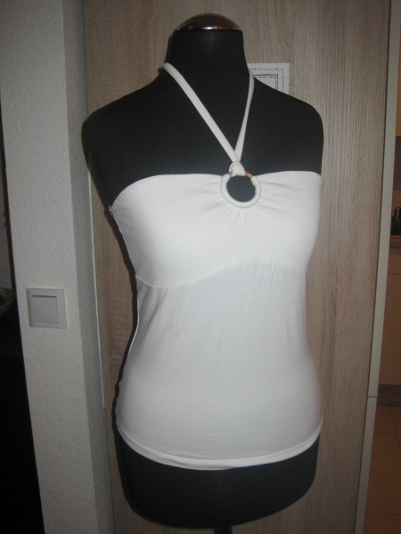 weißes Sommertop Neckholder
