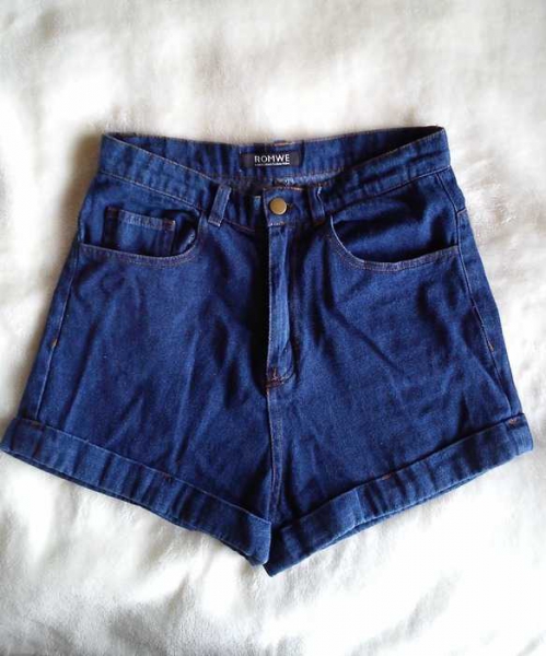 Romwe High Waist-Shorts aus Denim