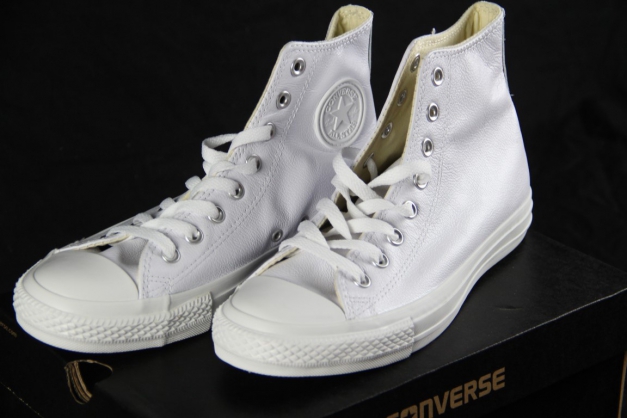 Converse All Star White Mono Leather Hi - Weiß Leder Größe 42 NEU