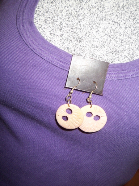 Ohrringe rund nude wie Holz 2 Löcher NEU