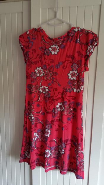 Sommerkleid kurzes Kleid Blumen edc rot bunt S 