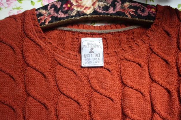 Zara trf Crop Strick Pullover rostbraun