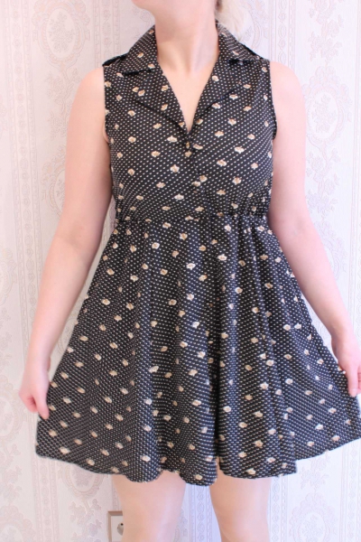 Sommerkleid Blumen Blümchenmuster schwarz