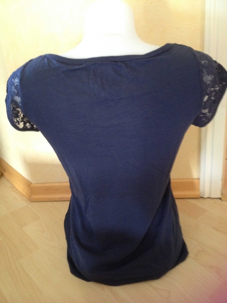 H&M by L.o.g.g. Spitzen Shirt Gr S Blau