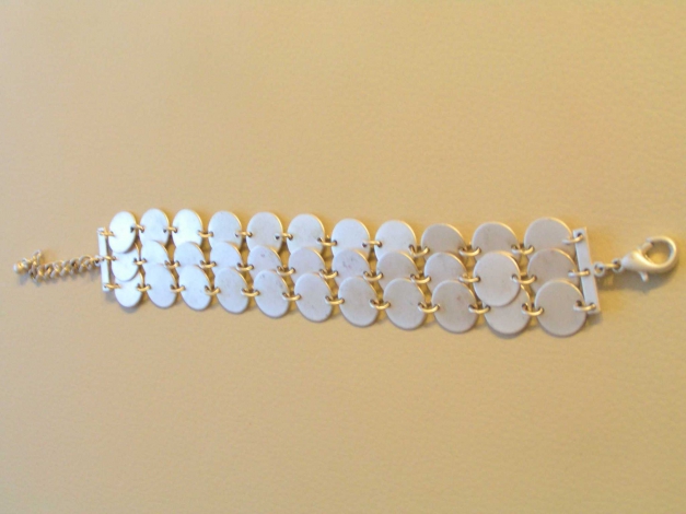 tolles Armband 3 Reihig silber matt