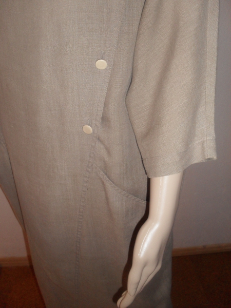 Modell Kleid Rodier Paris feines Leinen braun Größe 42