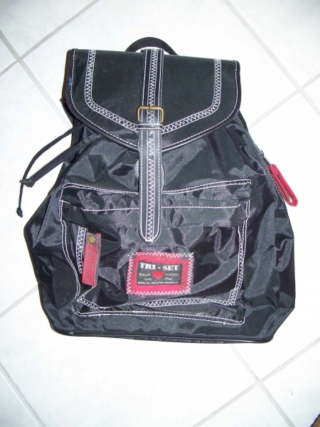 Schwarzer Freizeitrucksack/ Mamirucksack im Vintage-Style