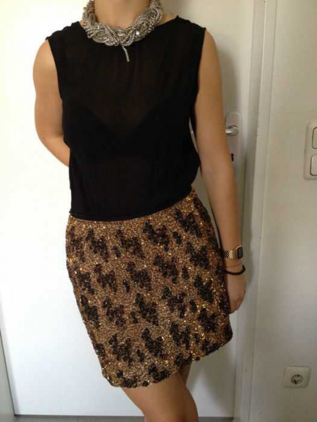 Zara Pailletten Rock Blogger M / 38
