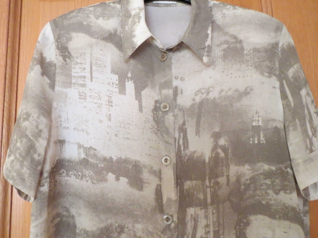 Longbluse,Kurzarm,oliv