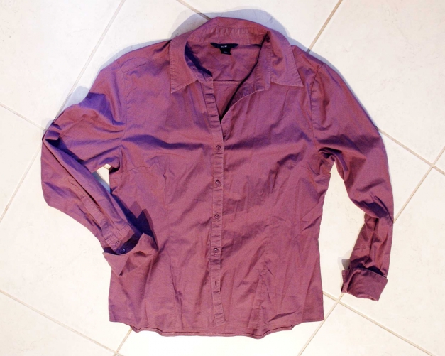 Bluse Business Langarm aubergine / H&M
