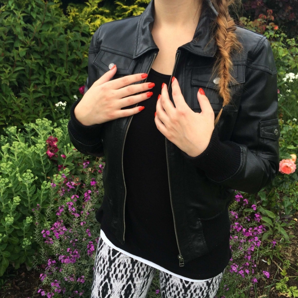 Schwarze Echtleder Jacke