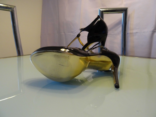 BLINK Stiletto-Pumps, High Heels, T-Strap, schwarz lack, Größe:41