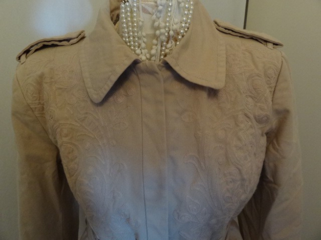 noa noa Mantel Trenchcoat Grösse L ca 38-42,  Stickerei, cream/nude