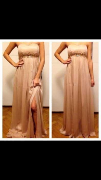 APARt Ballkleid Cocktailkleid Abendkleid Partykleid Festkleid Beige Gold Strass Pailette - 38 18 M 