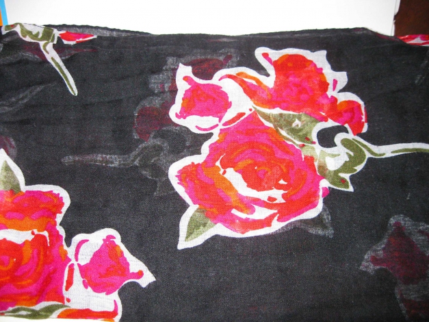 Halstuch TUCH Schal Vintage Rosen rot elegant Pinup